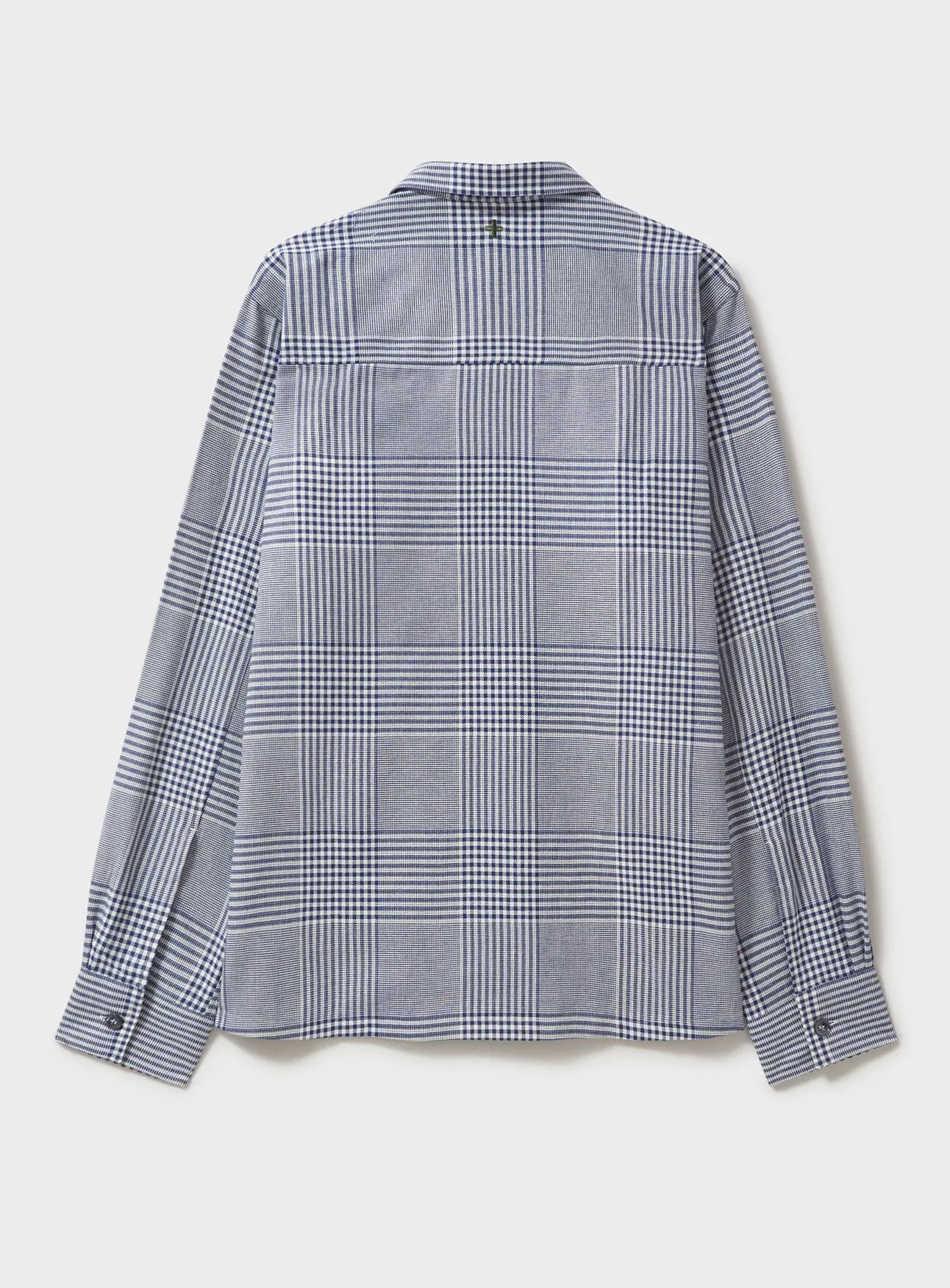 100% Recycled Cotton Navy Prince of Wales Spitalfields Overshirt