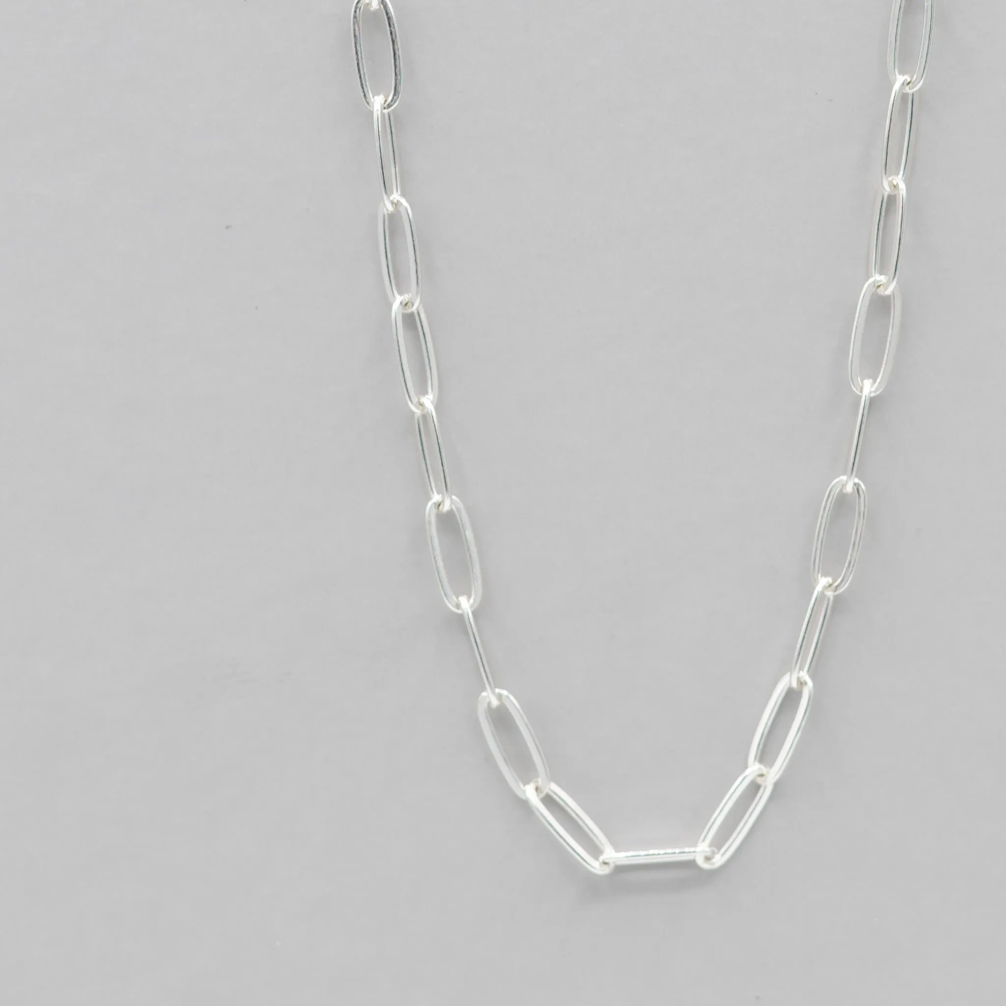 14k Gold Filled & Sterling Silver Medium Paper Clip Chain Layering Set