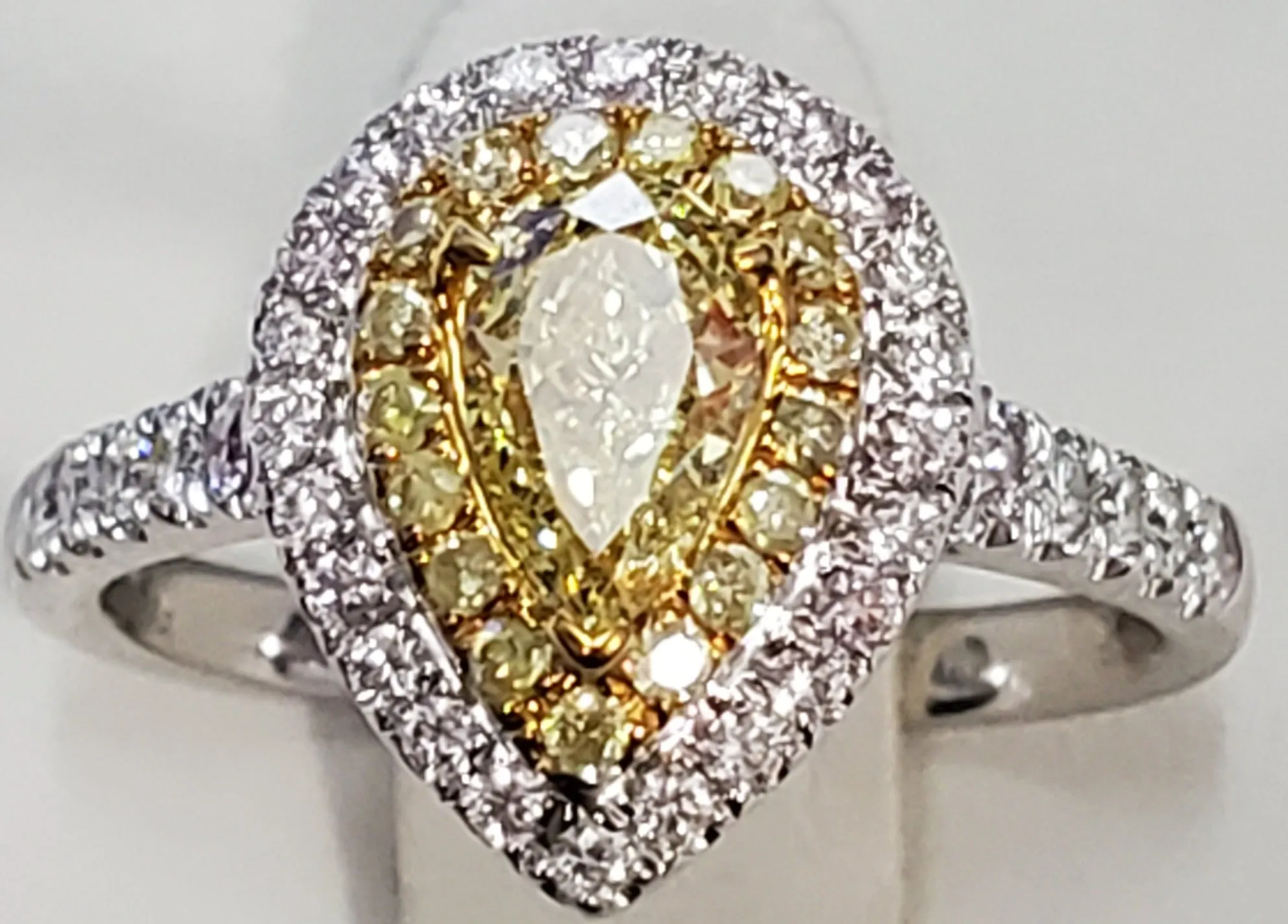 14K Two- Tone 1.25ct. Yellow Diamond Fashion Ring