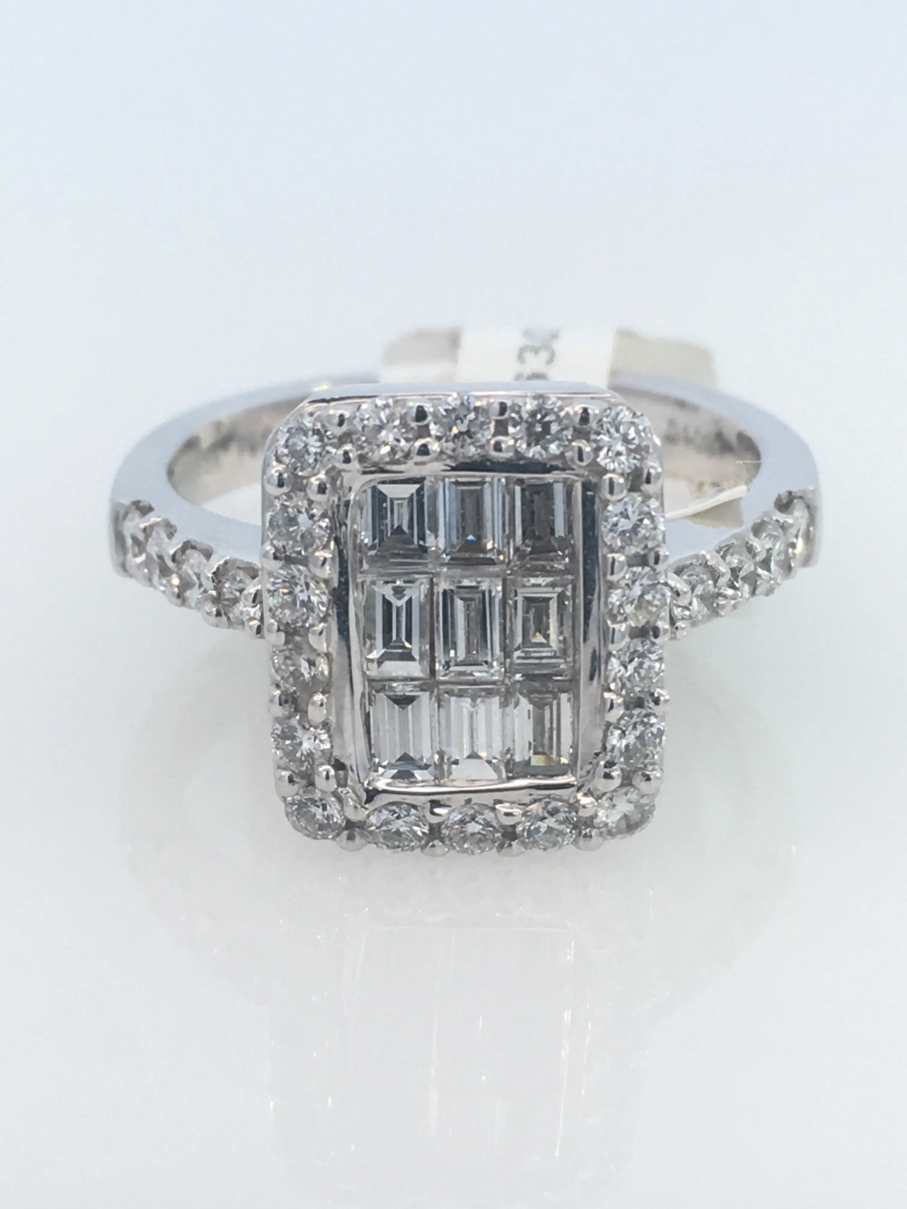 18K White Gold 1.09ct. Baguette- Cut Diamond Fashion Ring