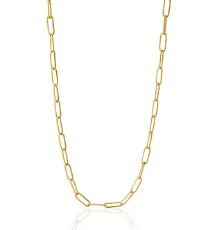 18KY Rectangle Link Necklace