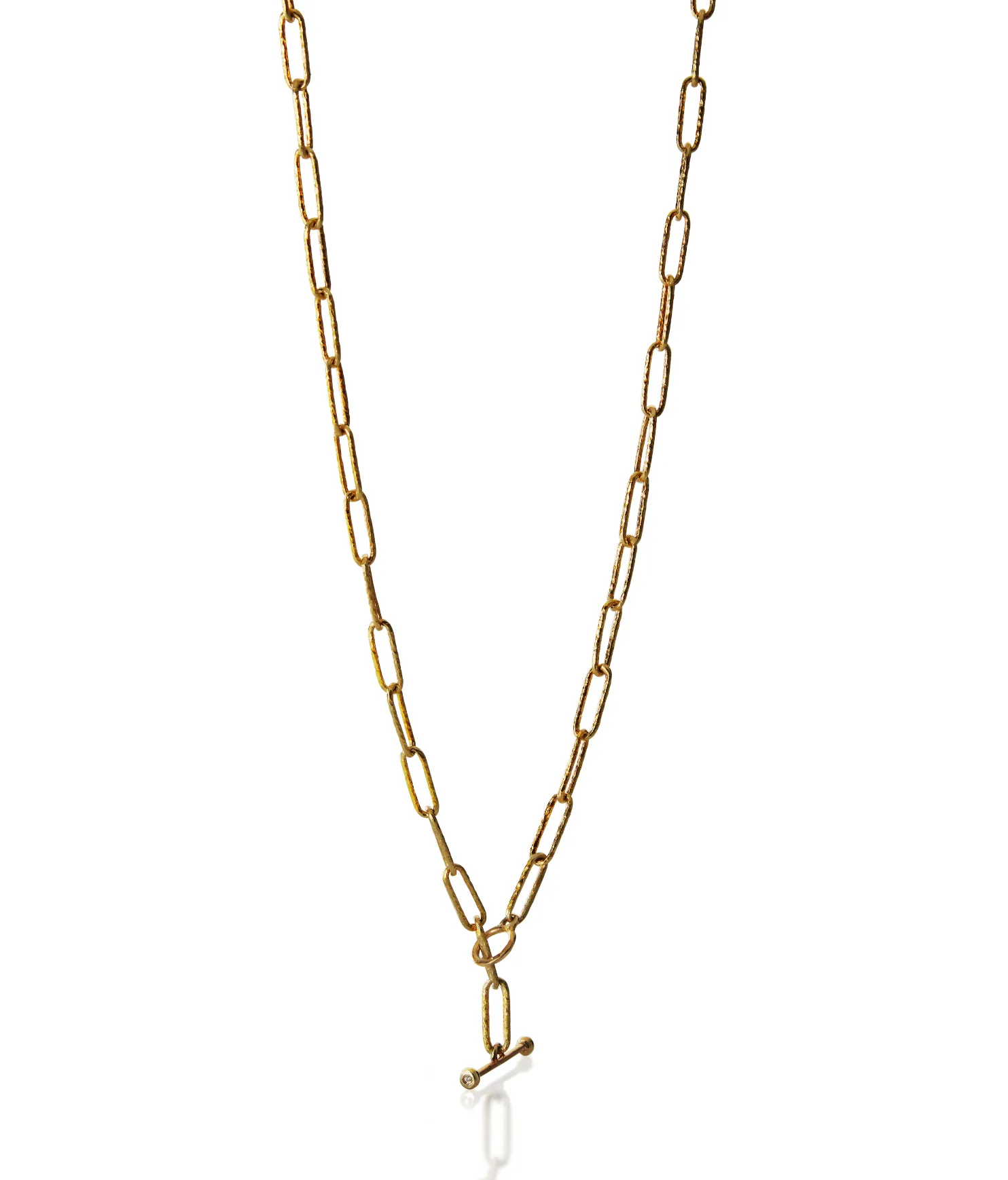 18KY Rectangle Link Necklace