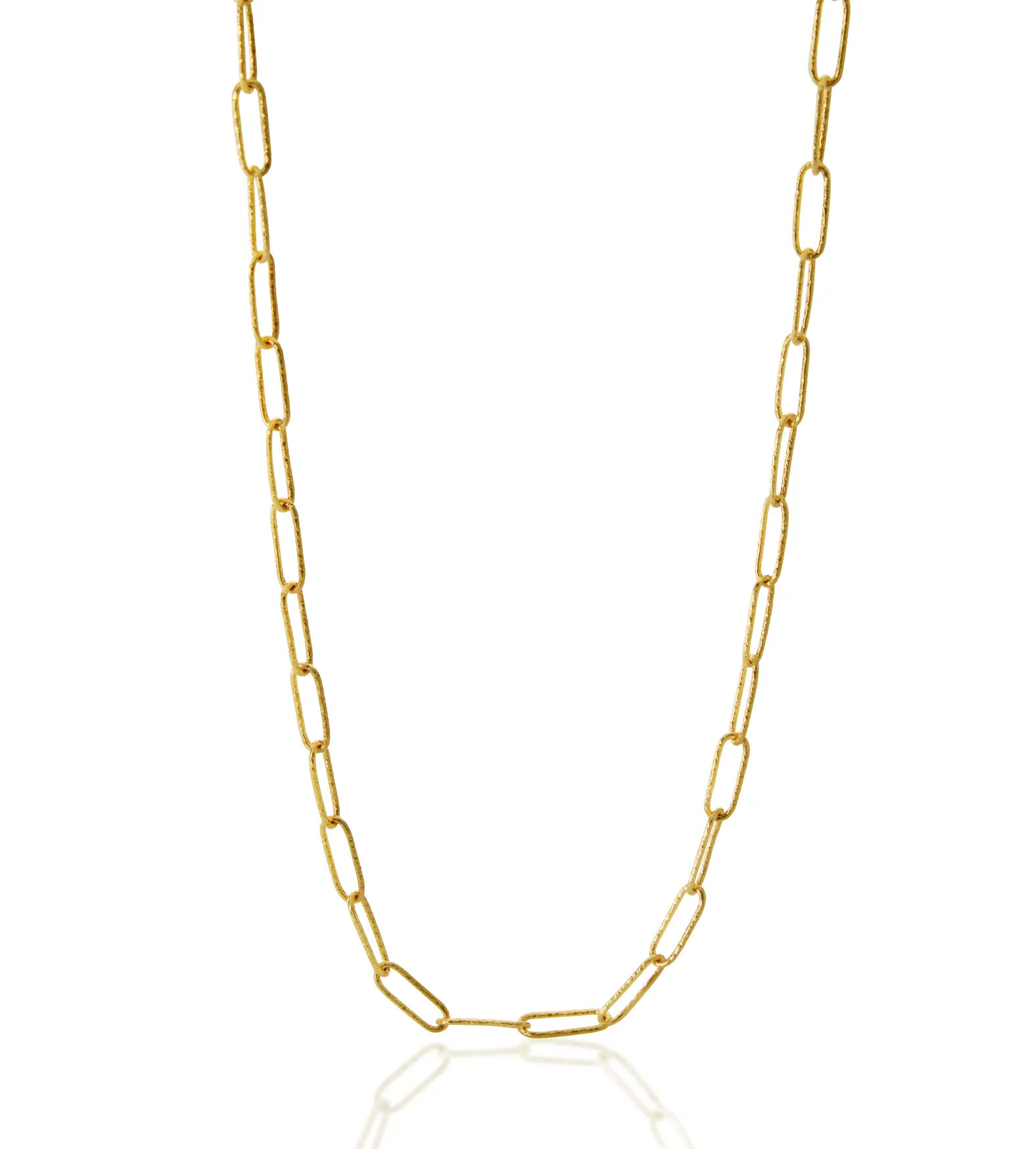 18KY Rectangle Link Necklace