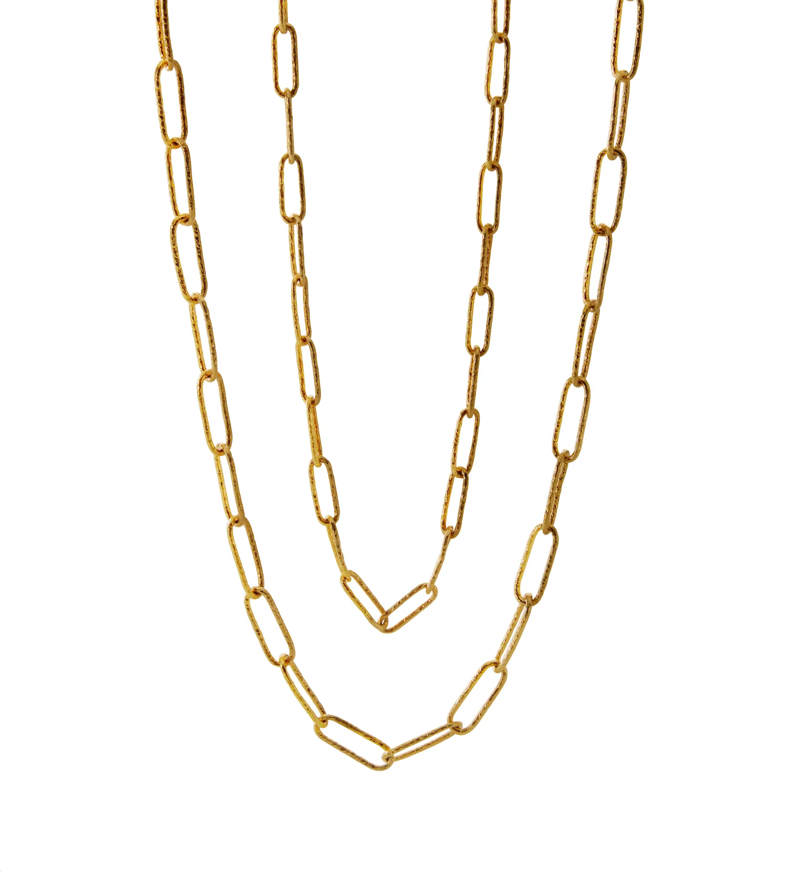 18KY Rectangle Link Necklace