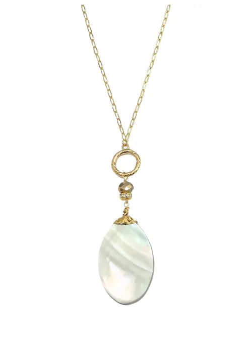 2 Way Kelly Abalone & Mother of Pearl Reversible Necklace