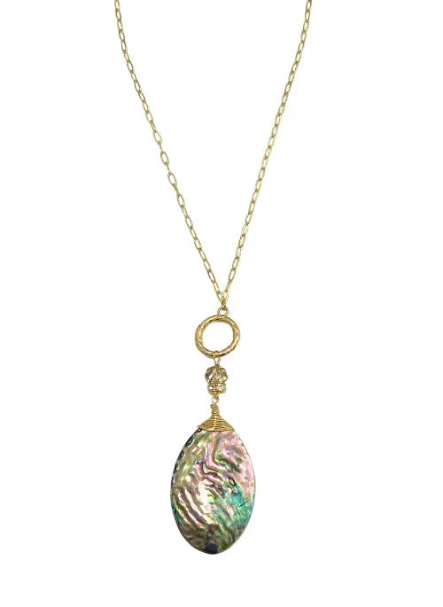 2 Way Kelly Abalone & Mother of Pearl Reversible Necklace