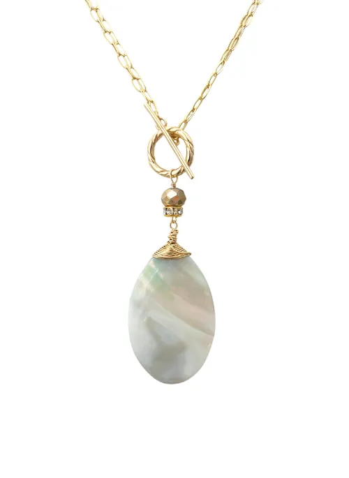 2 Way Kelly Abalone & Mother of Pearl Reversible Necklace