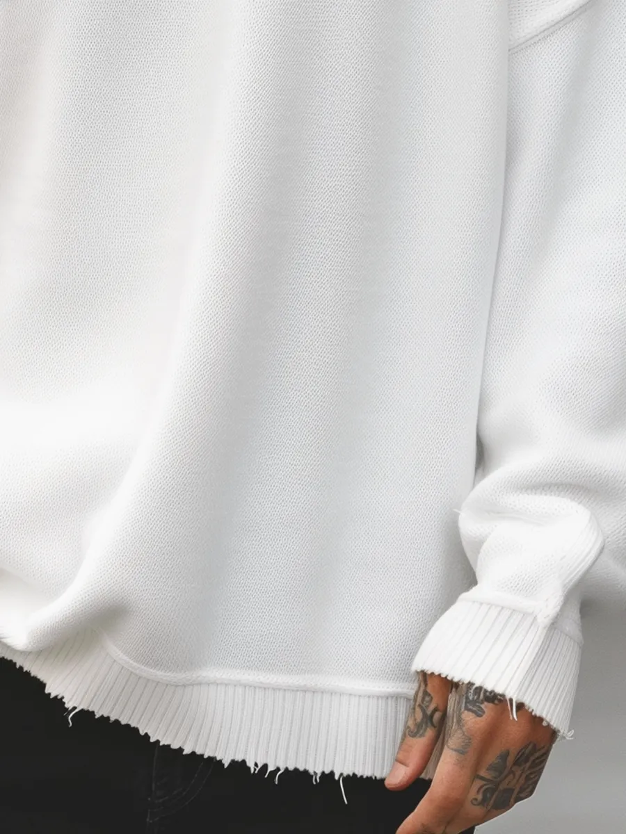 【24-hour shipping】Men's Fashion Casual Loose Solid Color Sweater