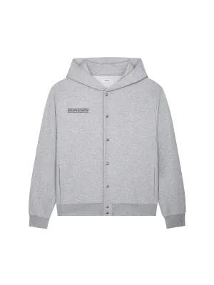 365 Midweight Snap Button Hoodie—grey marl