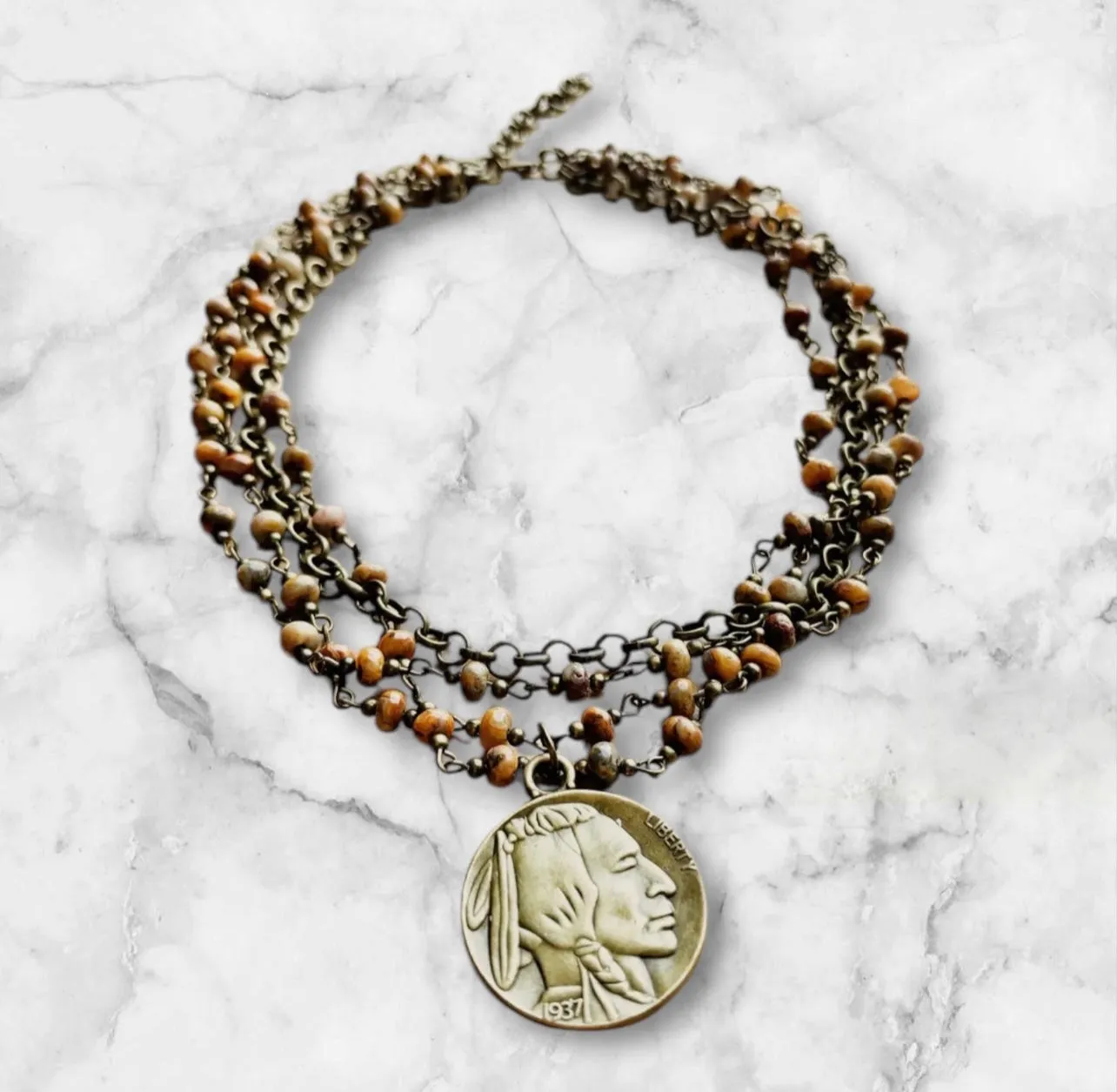 Agate Coin Necklace