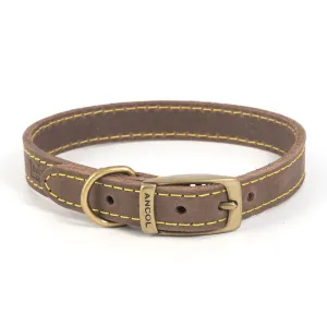 Ancol Timberwolf Leather Dog Collar Sable