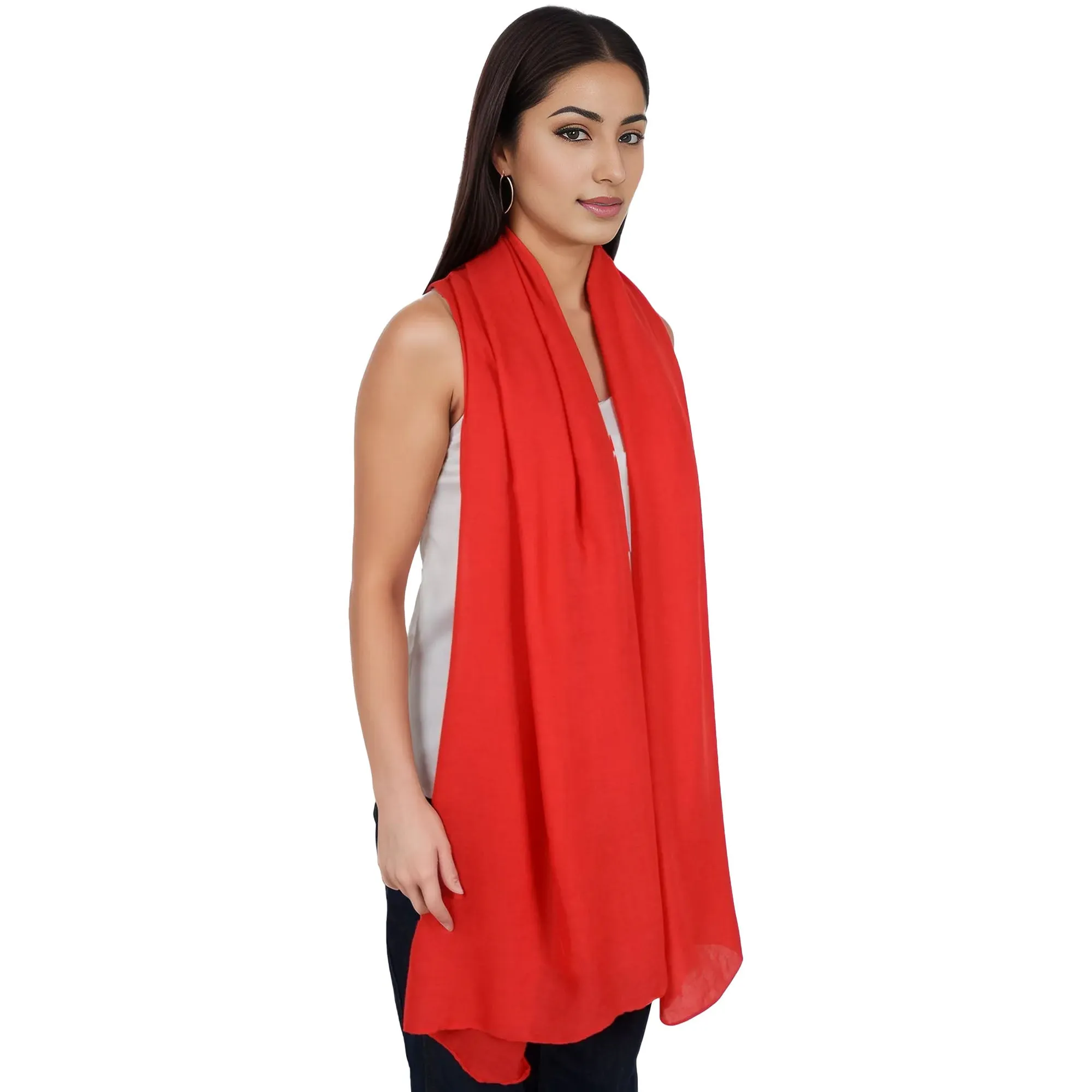 Anna-Kaci Womens Lightweight Chiffon Long Fashion Scarves Solid Color Fall Wrap Shawls