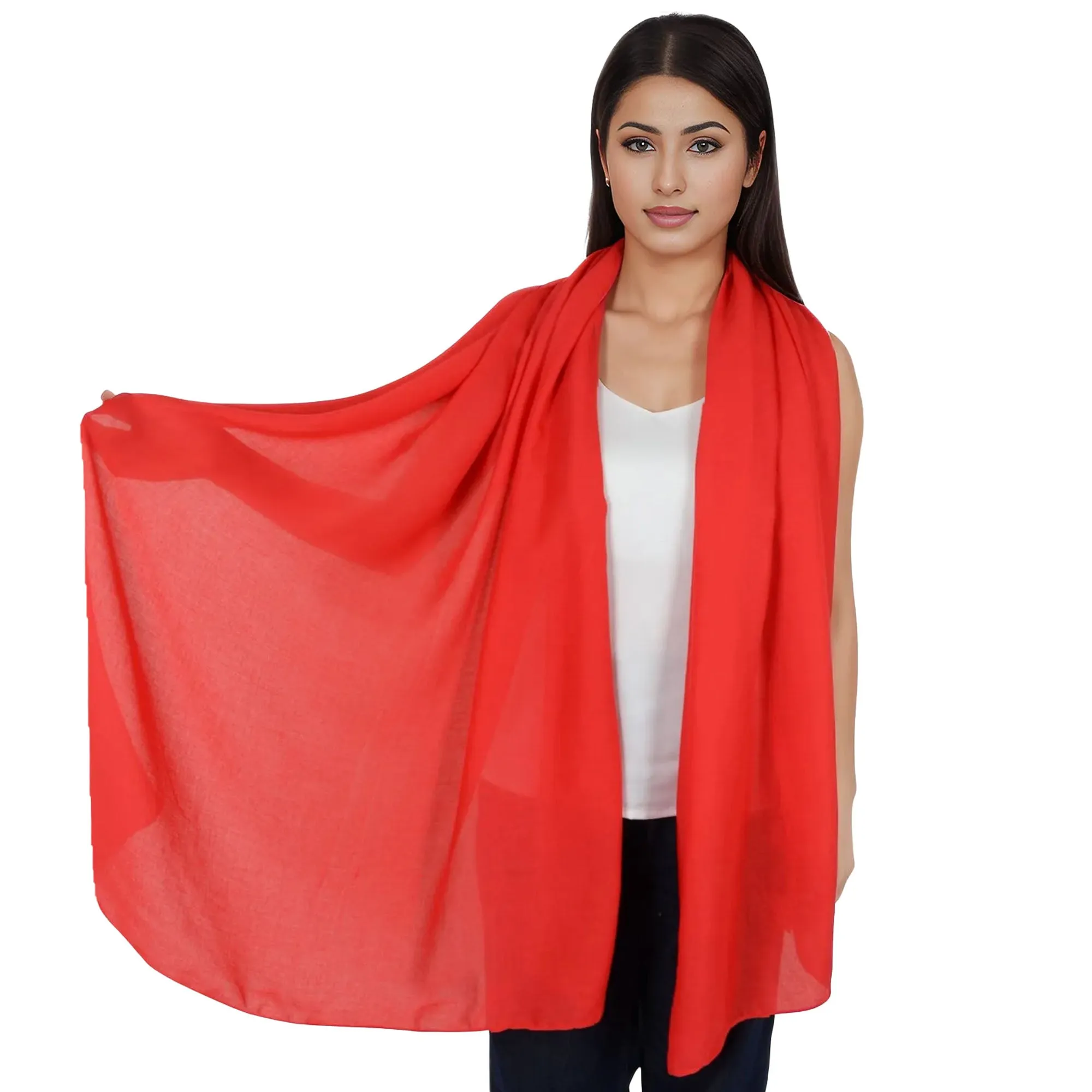 Anna-Kaci Womens Lightweight Chiffon Long Fashion Scarves Solid Color Fall Wrap Shawls