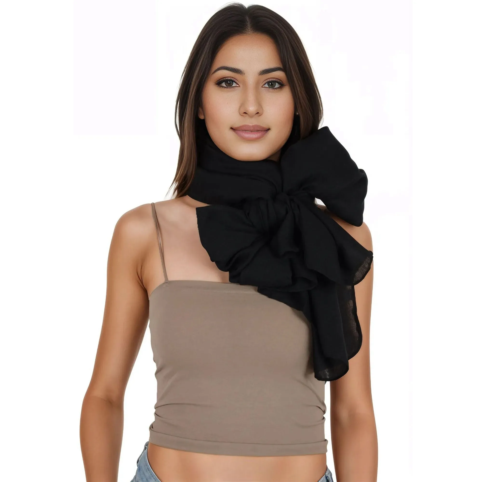 Anna-Kaci Womens Lightweight Chiffon Long Fashion Scarves Solid Color Fall Wrap Shawls
