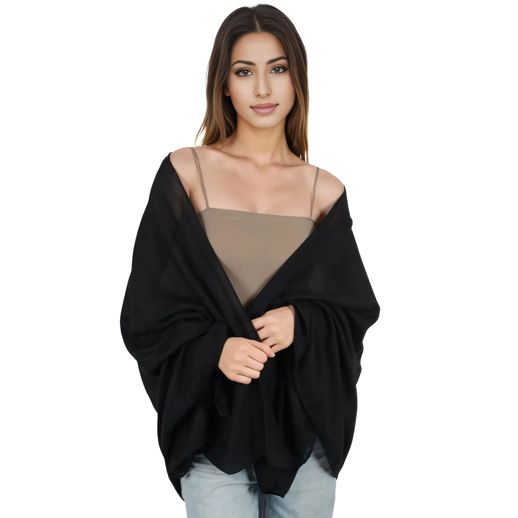 Anna-Kaci Womens Lightweight Chiffon Long Fashion Scarves Solid Color Fall Wrap Shawls