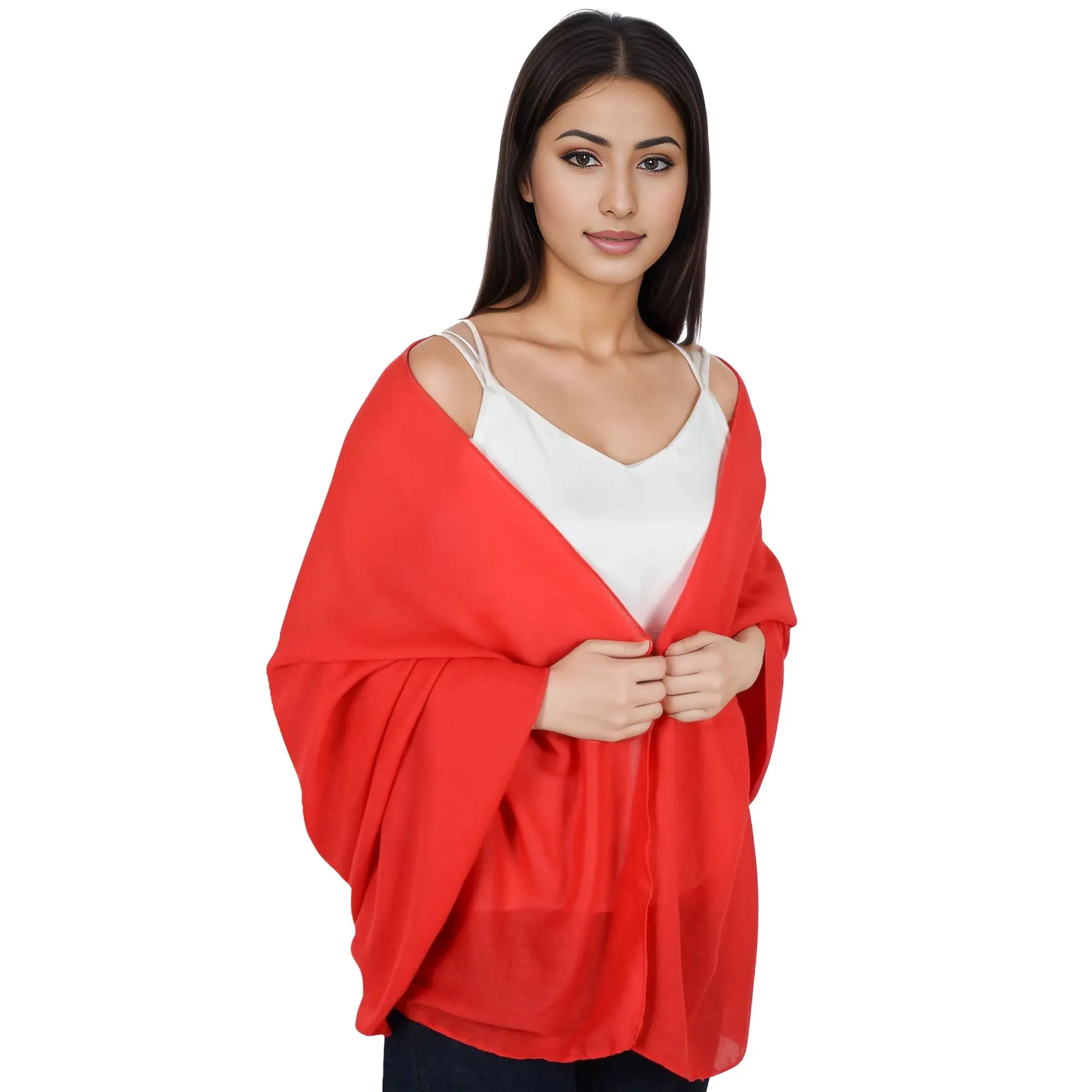 Anna-Kaci Womens Lightweight Chiffon Long Fashion Scarves Solid Color Fall Wrap Shawls