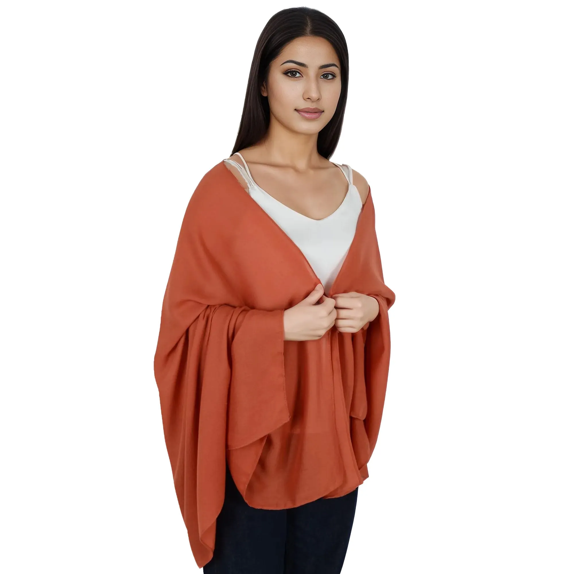 Anna-Kaci Womens Lightweight Chiffon Long Fashion Scarves Solid Color Fall Wrap Shawls