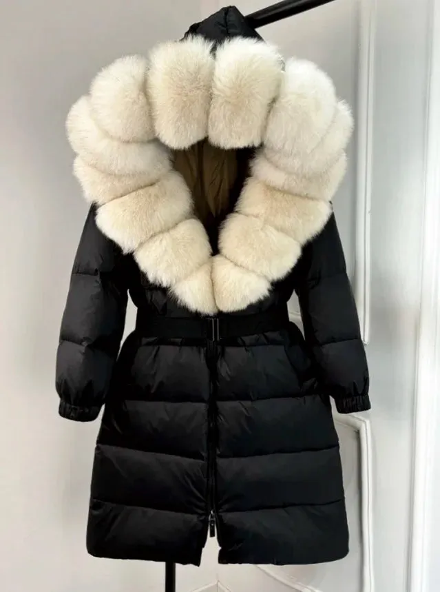 Aurora Real Fox Fur Down Coat