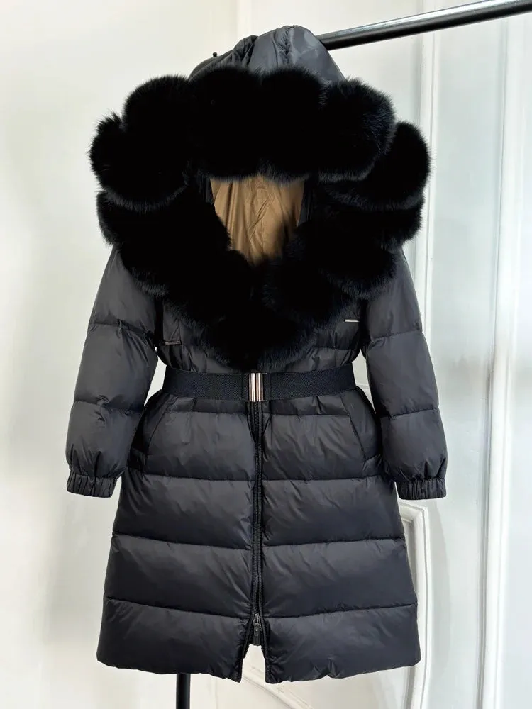 Aurora Real Fox Fur Down Coat
