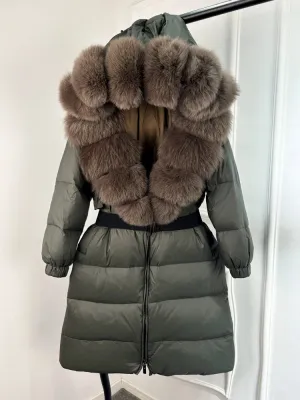 Aurora Real Fox Fur Down Coat