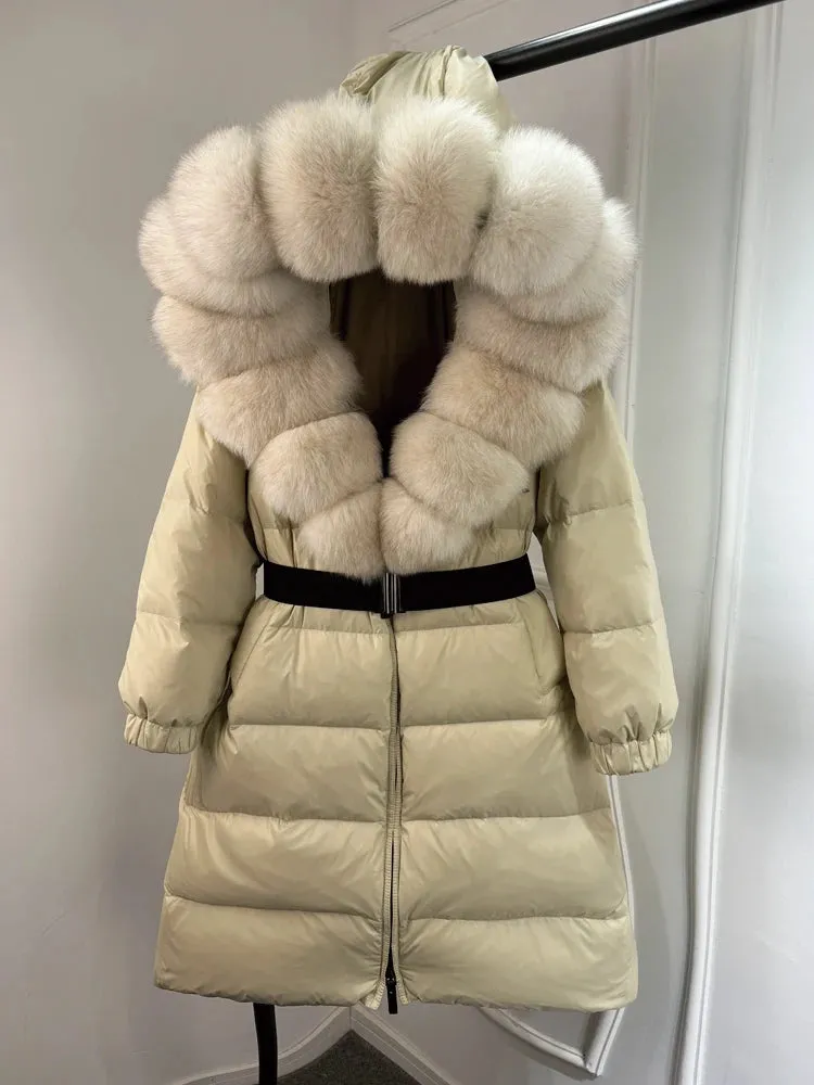 Aurora Real Fox Fur Down Coat