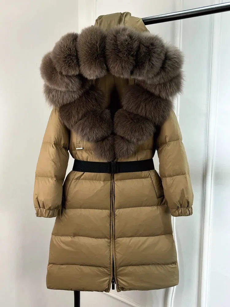 Aurora Real Fox Fur Down Coat