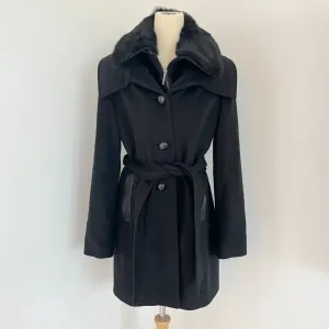 Badgley Mischka black wool coat