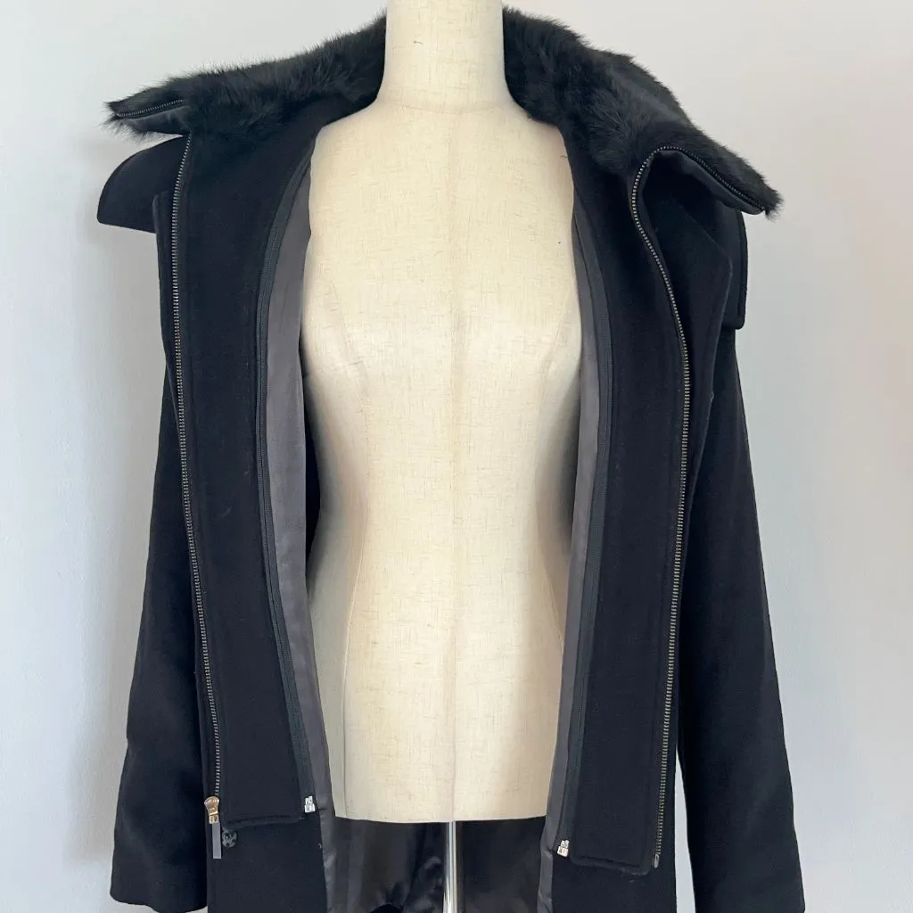 Badgley Mischka black wool coat