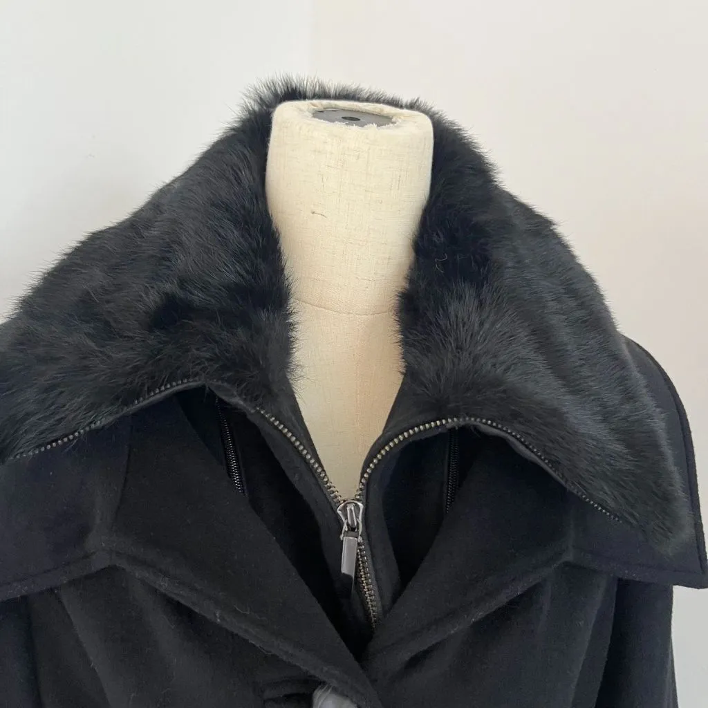 Badgley Mischka black wool coat
