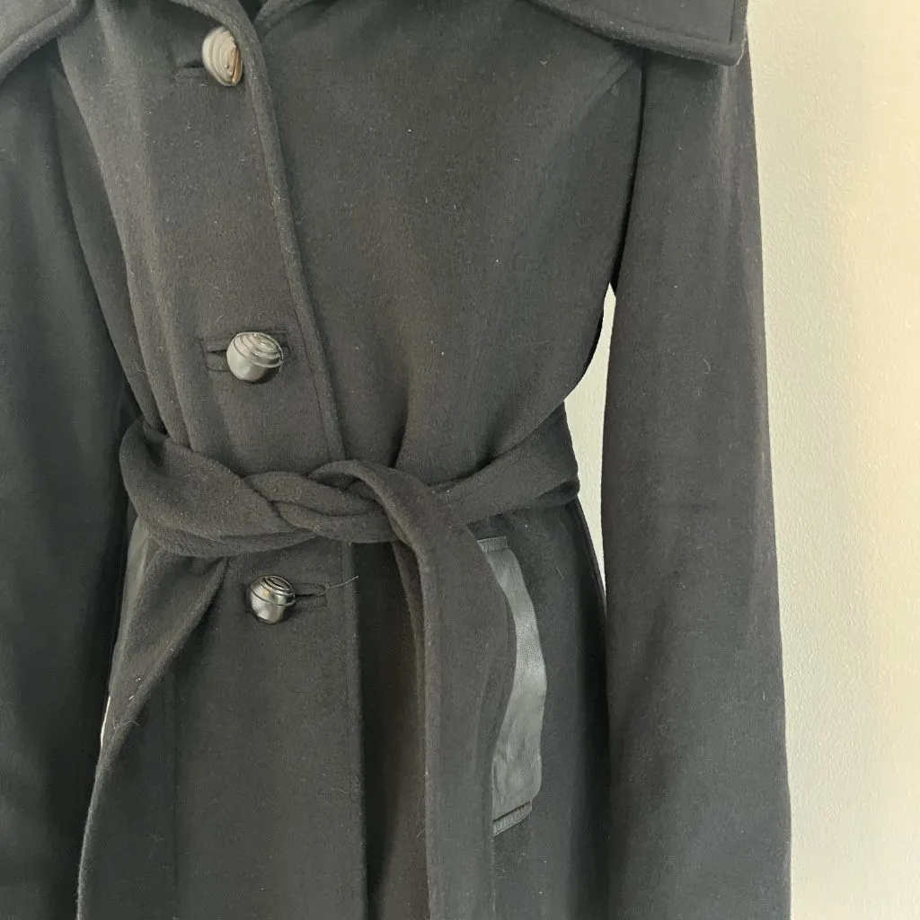 Badgley Mischka black wool coat