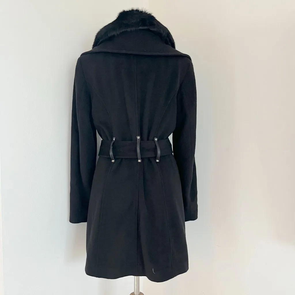 Badgley Mischka black wool coat