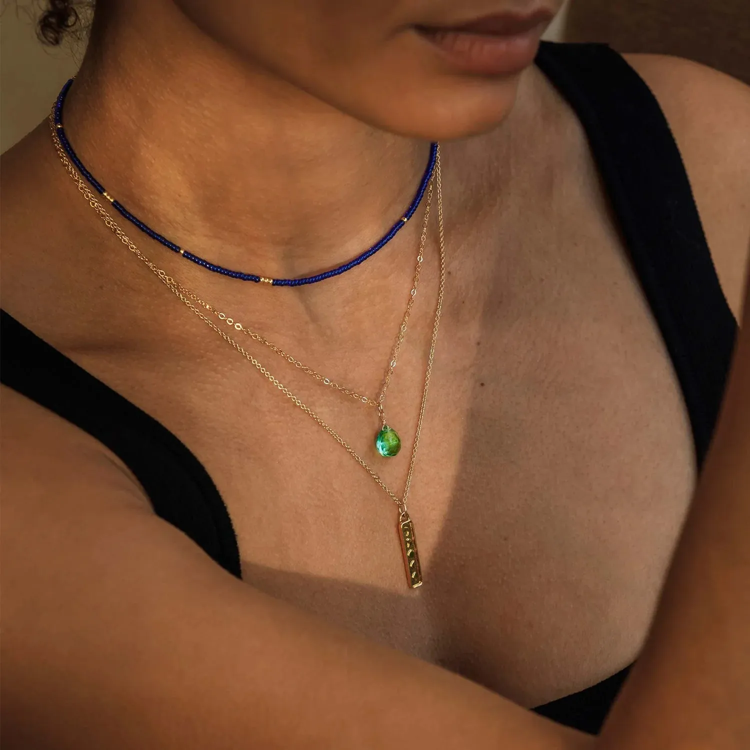 Beaded Layering Necklace | Moroccan Blue