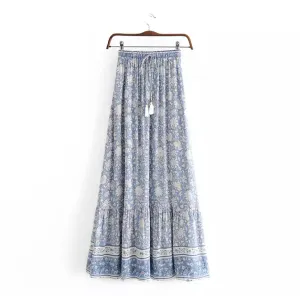 Blue Floral Skirt