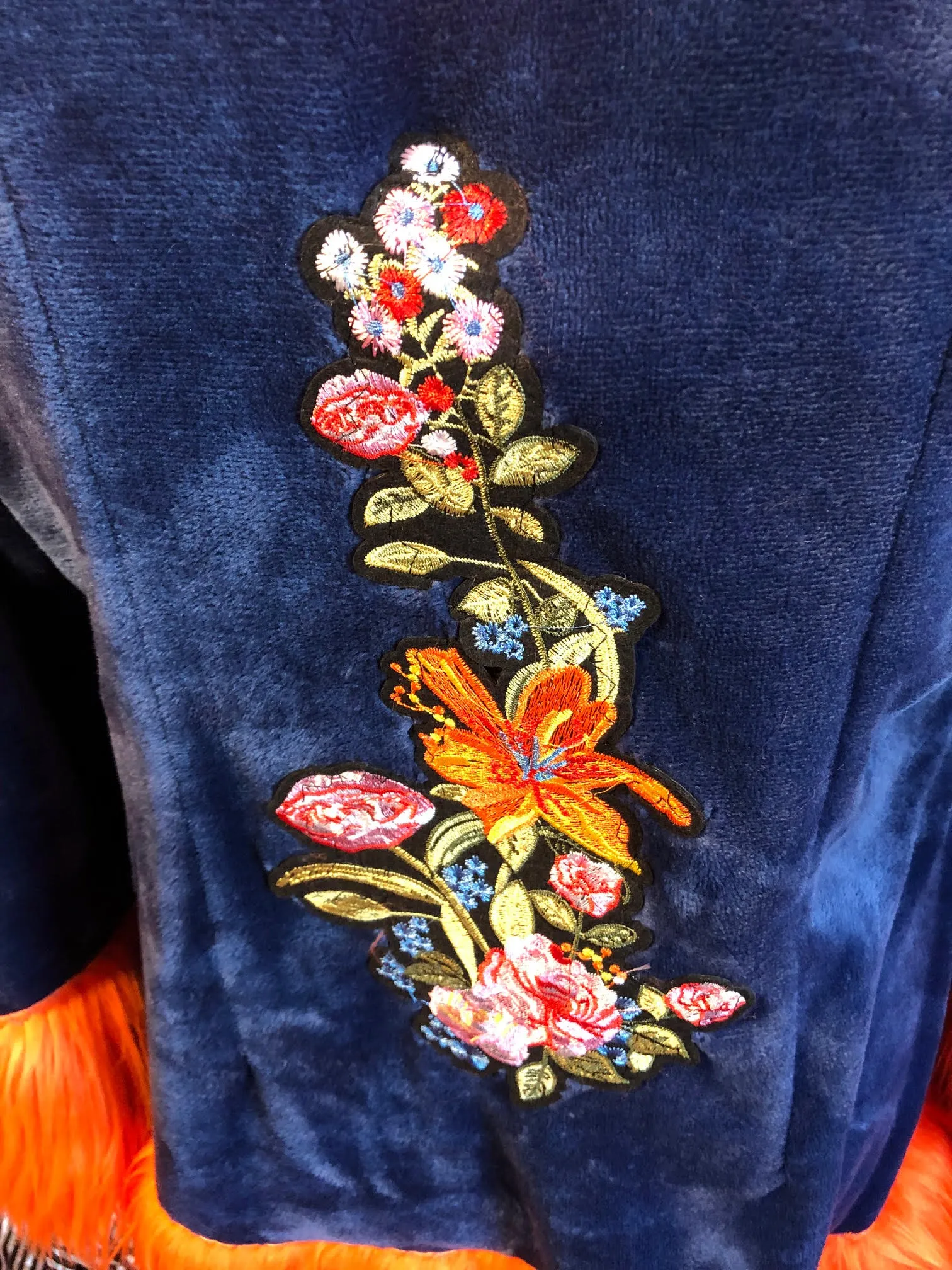 Blue Fuzzy Jacket w/ Orange Fur