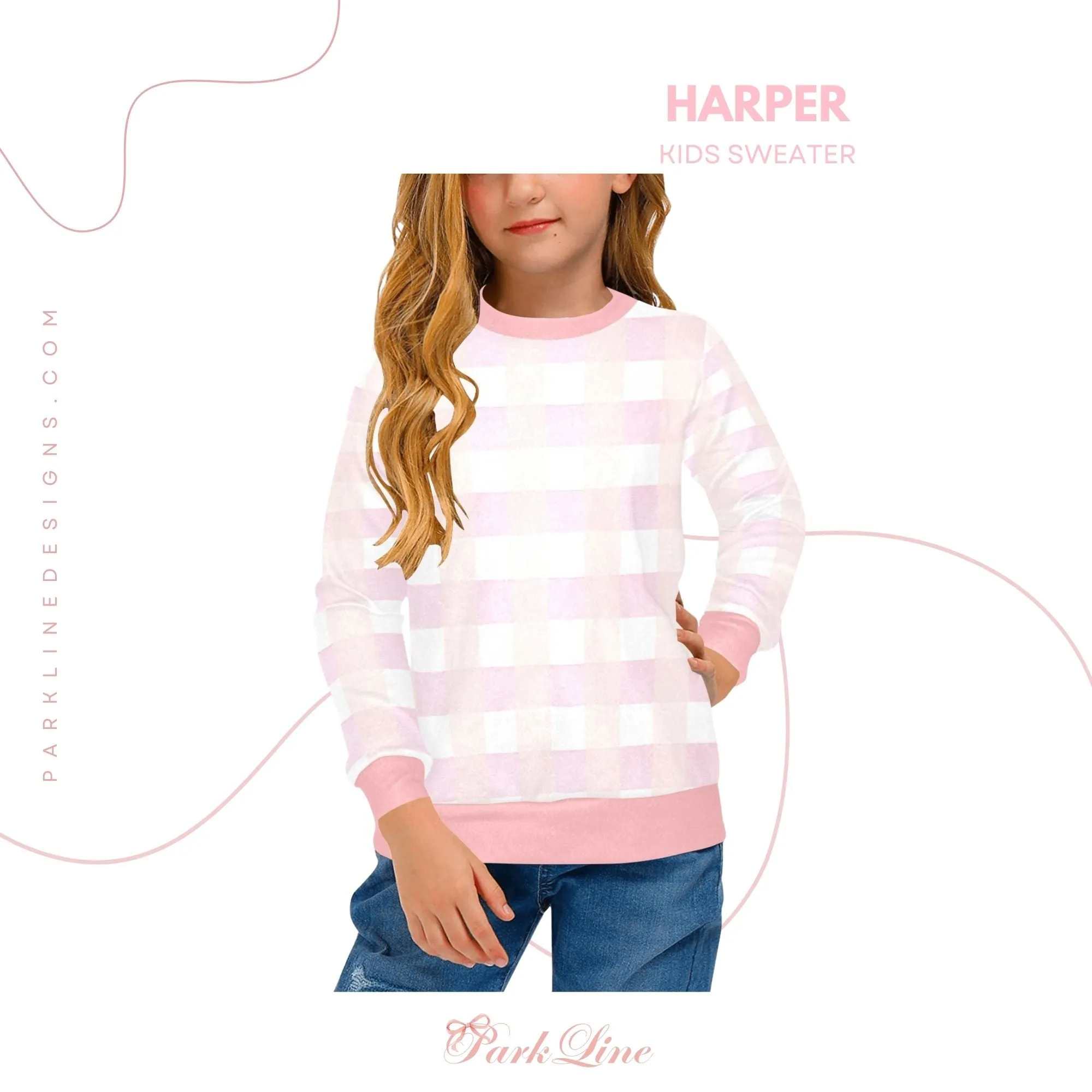 Blue Magnolia Crew Neck Sweatshirt | Soft Pink and Blue All Over Print | Cozy Fall & Winter Wardrobe Essential