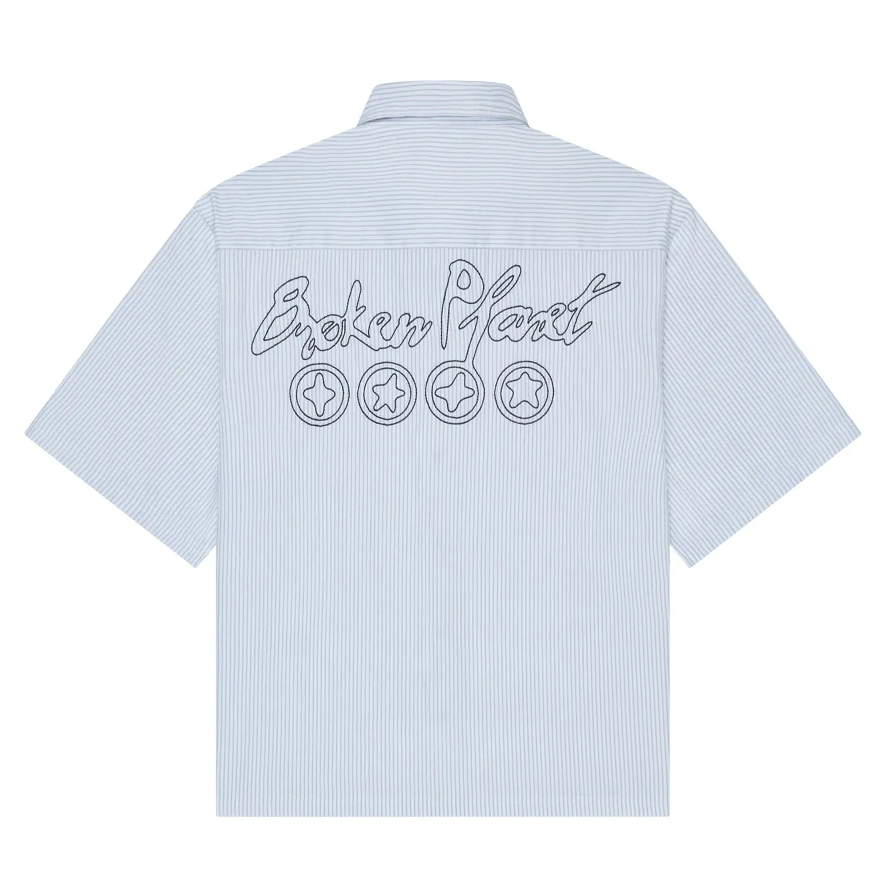 Broken Planet Button-Up Shirt 'White Grey'