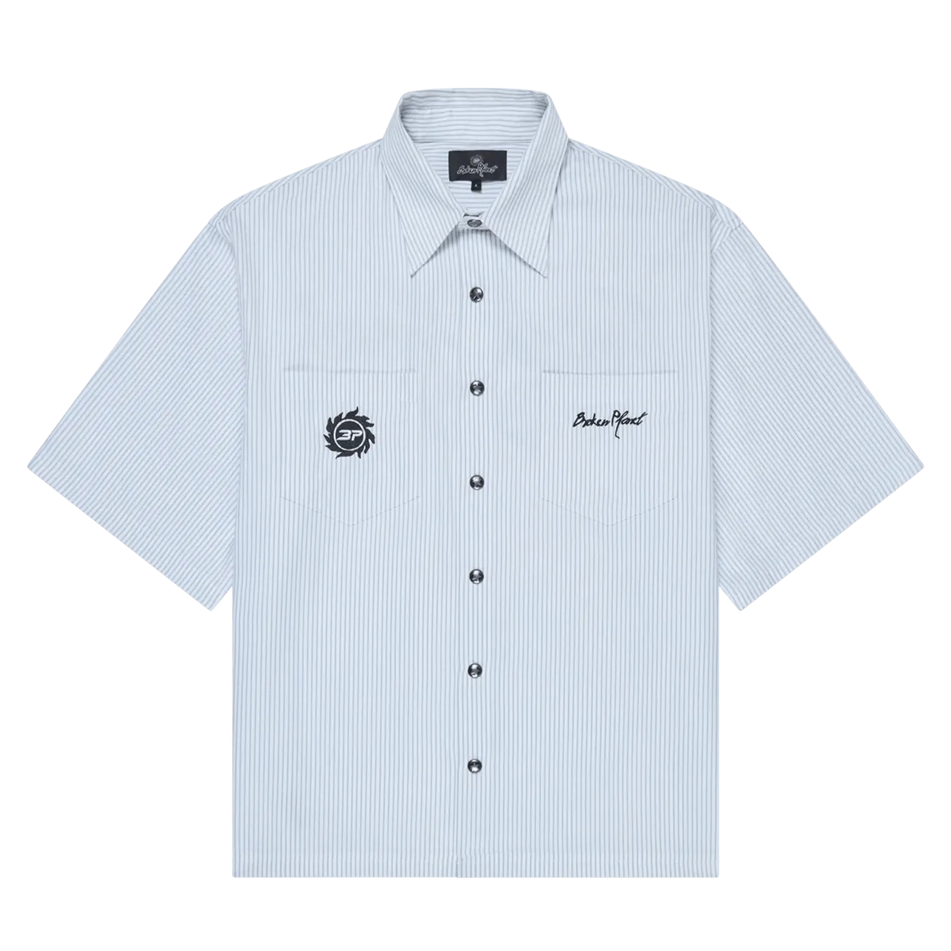 Broken Planet Button-Up Shirt 'White Grey'