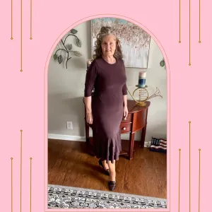 Brown Ruffle Layering Dress:  Medium
