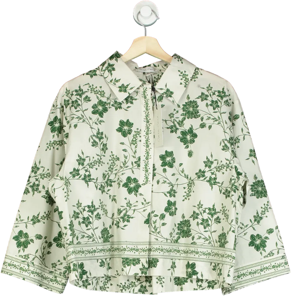 CARA CARA Green Floral Print Shirt / Jacket UK M