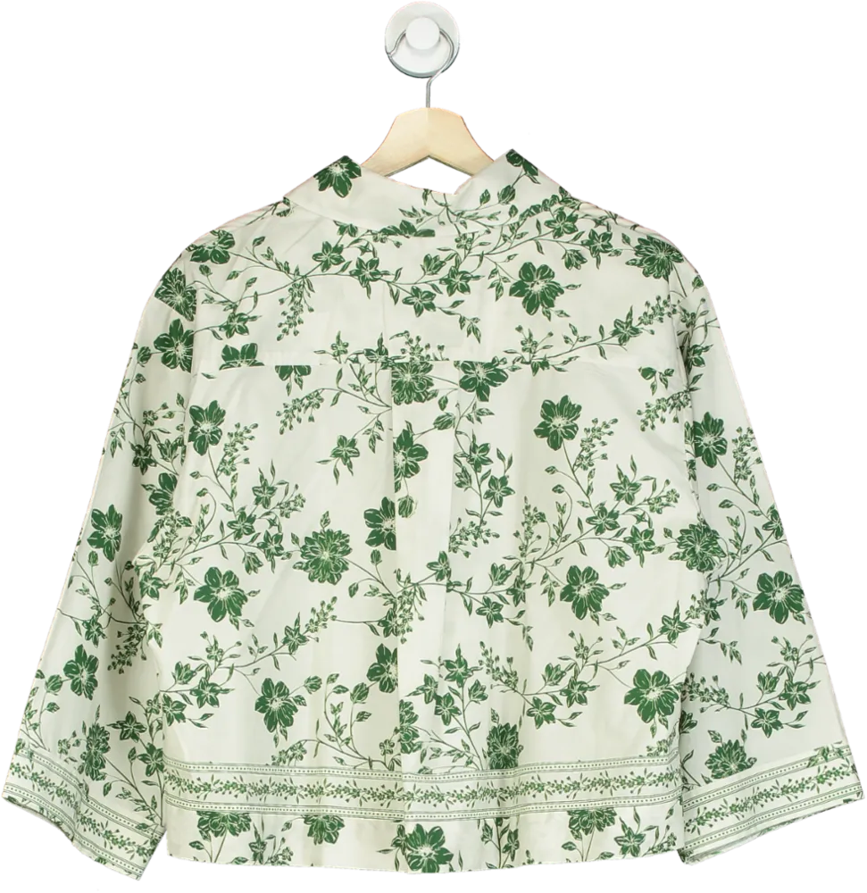 CARA CARA Green Floral Print Shirt / Jacket UK M