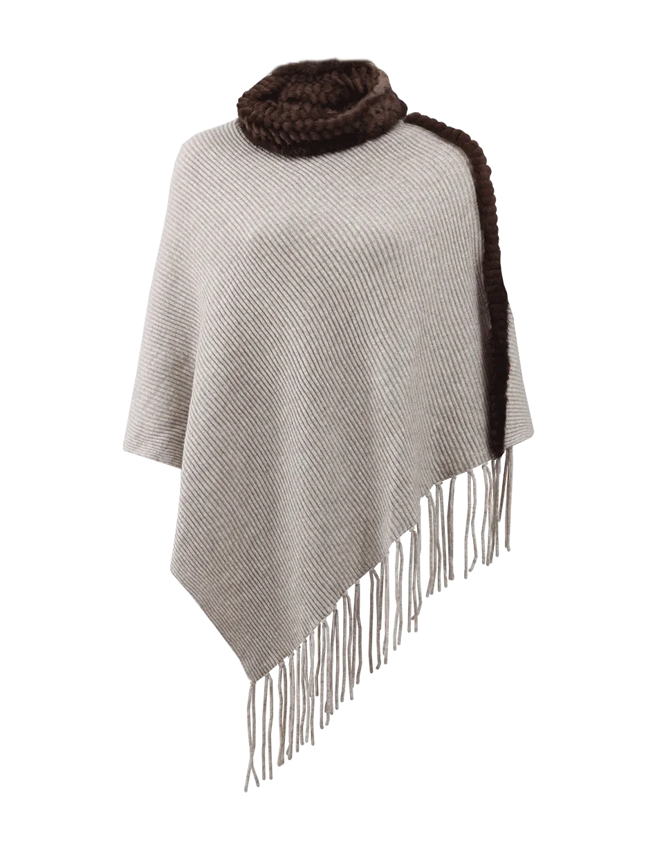 Cassandra Poncho With Mink Collar