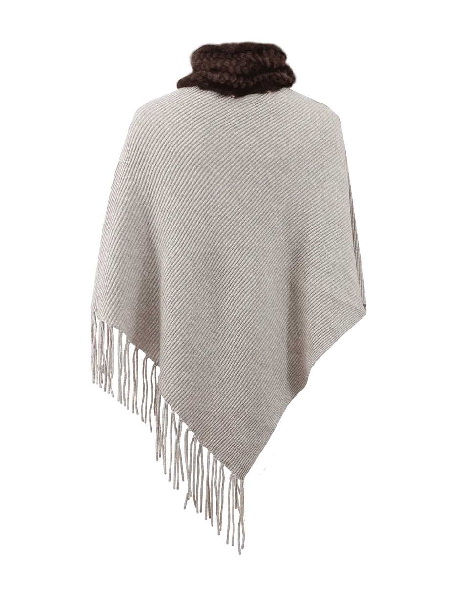 Cassandra Poncho With Mink Collar