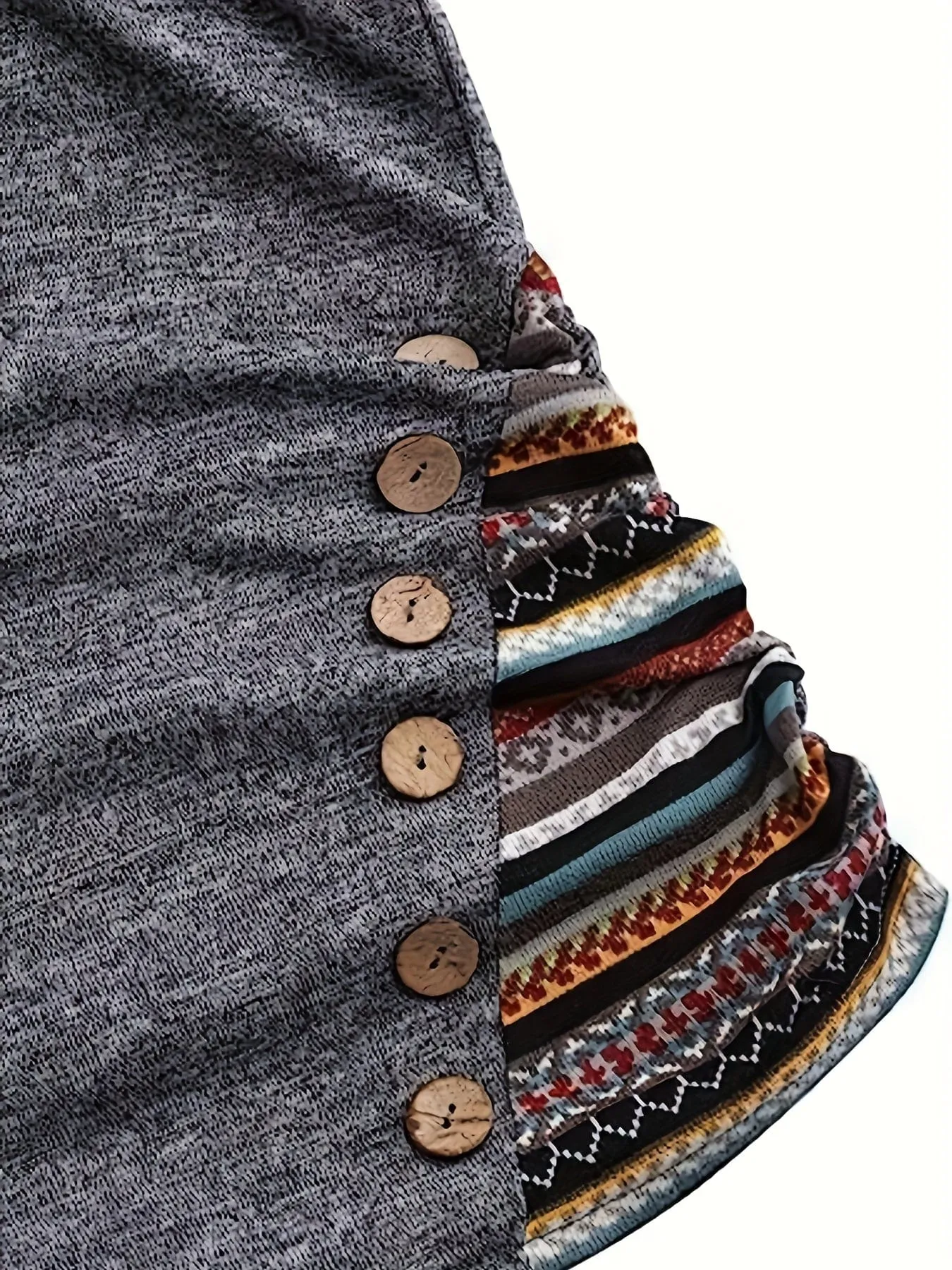 Casual Button-Side Hoodie