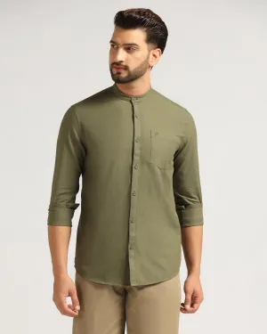 Casual Olive Solid Shirt - Colt