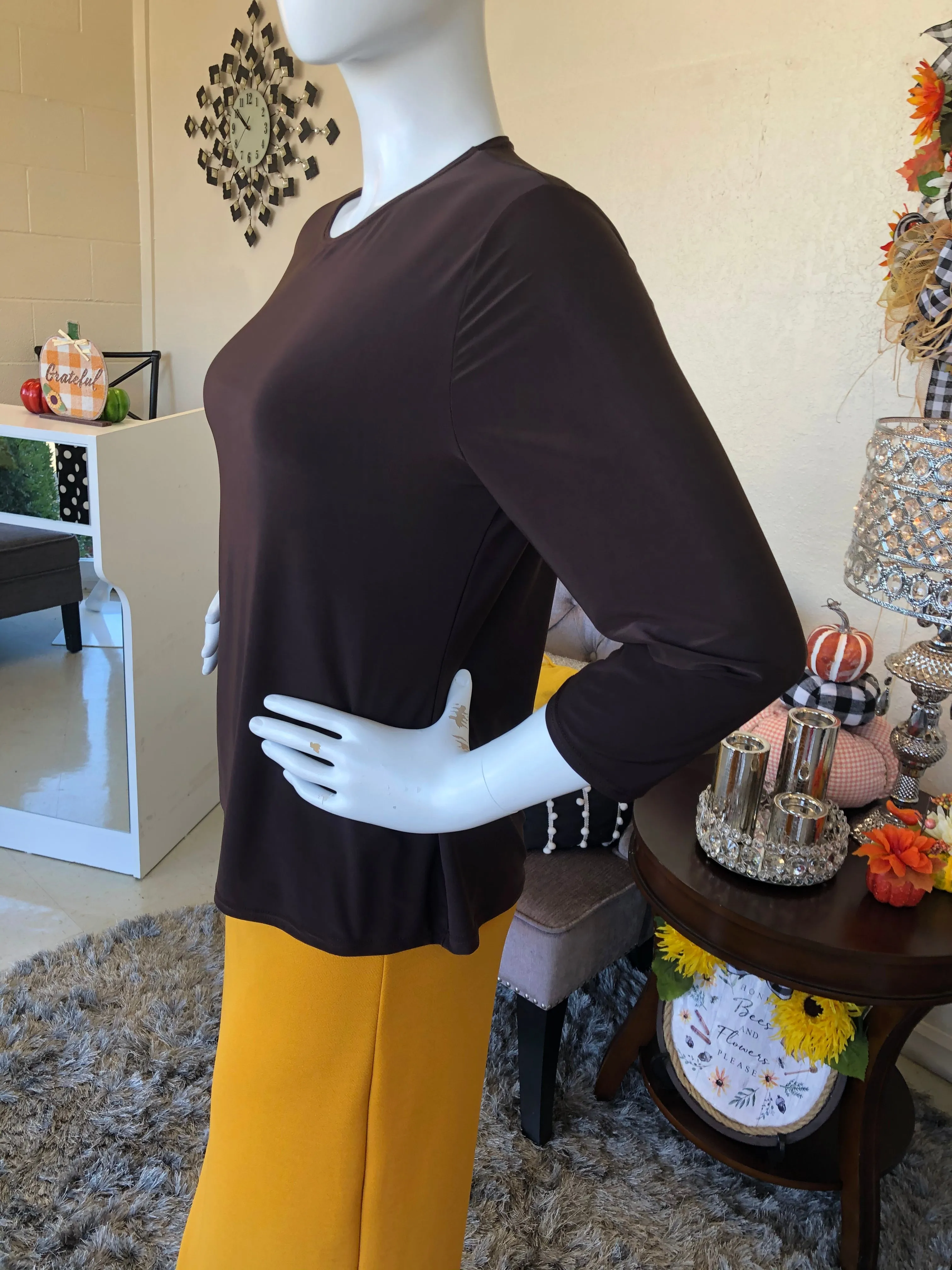 Chocolate Brown ITY Layering Top