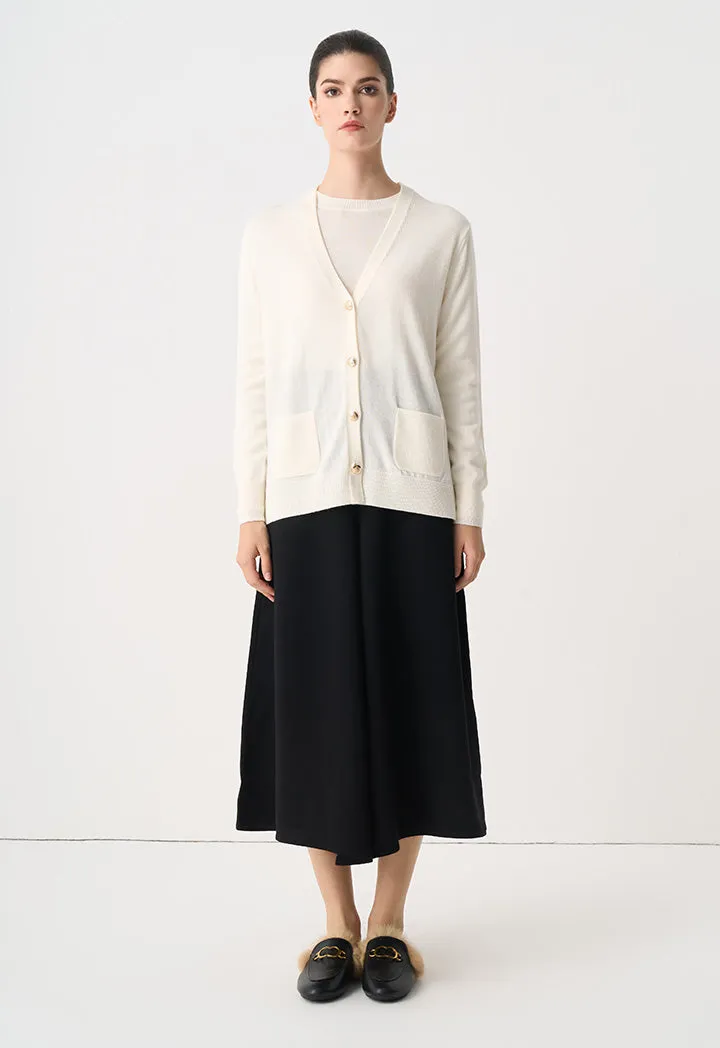 Choice Cardigan With Button Accessories Cream