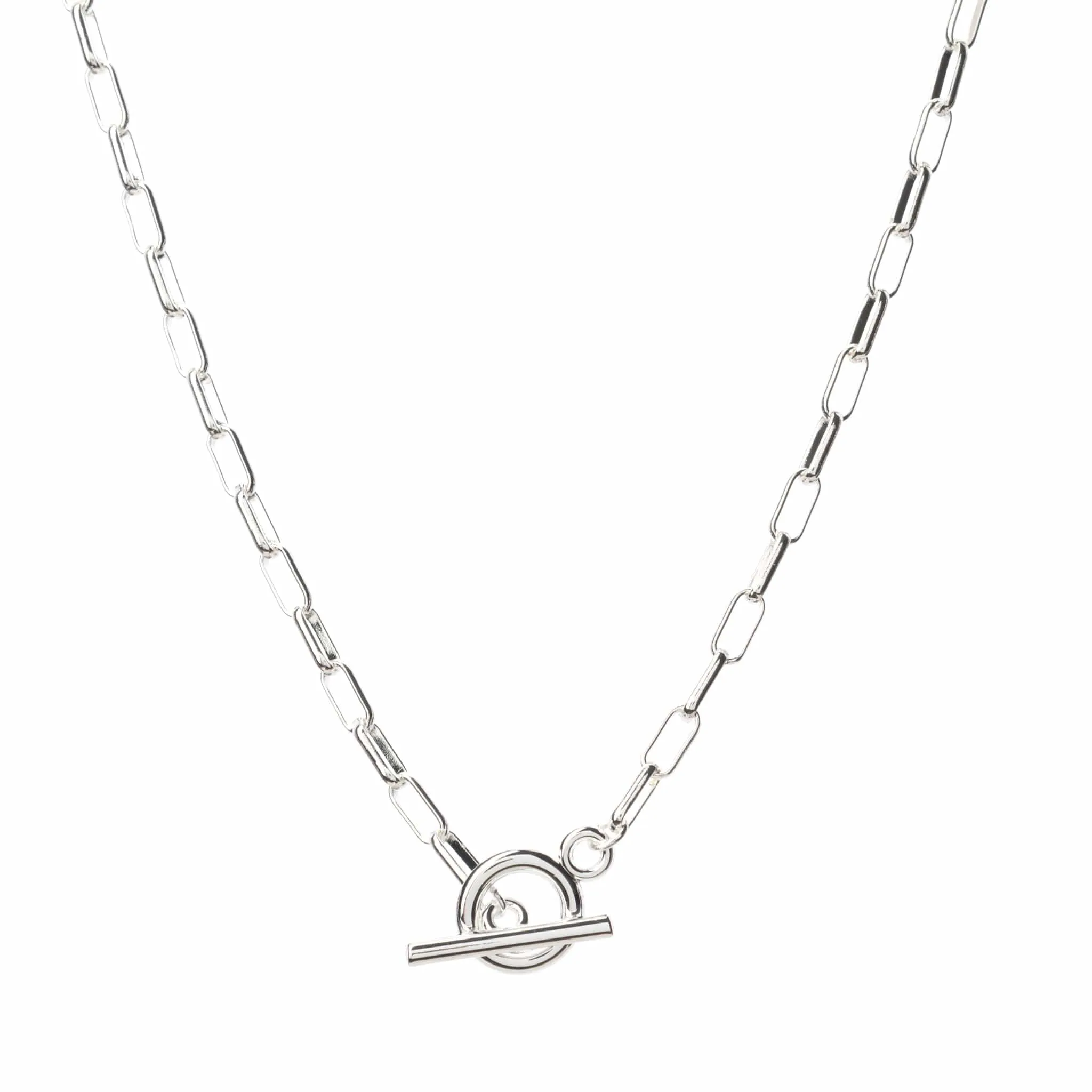 Chunky Link and Round Hook Toggle Silver