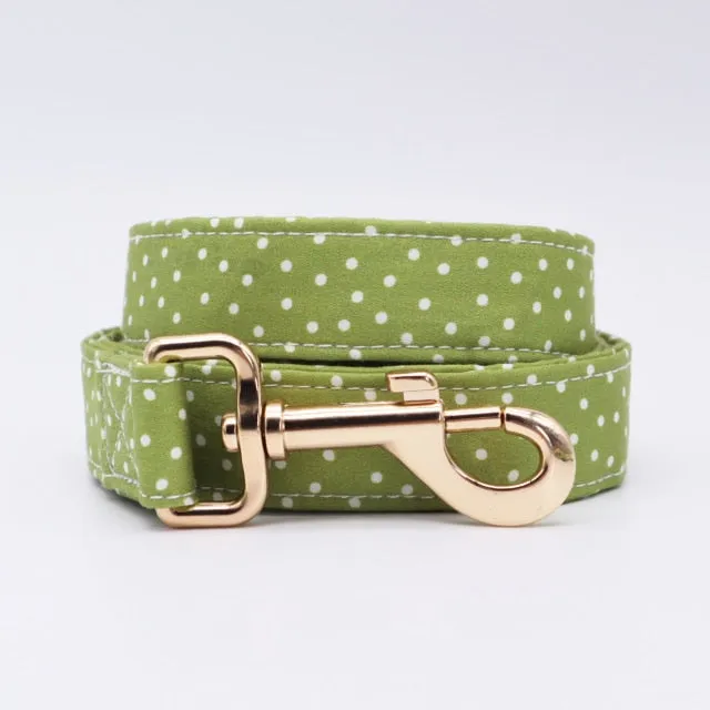 Classic Green Polka Dots Girly Butterfly ID Collar: Personalized