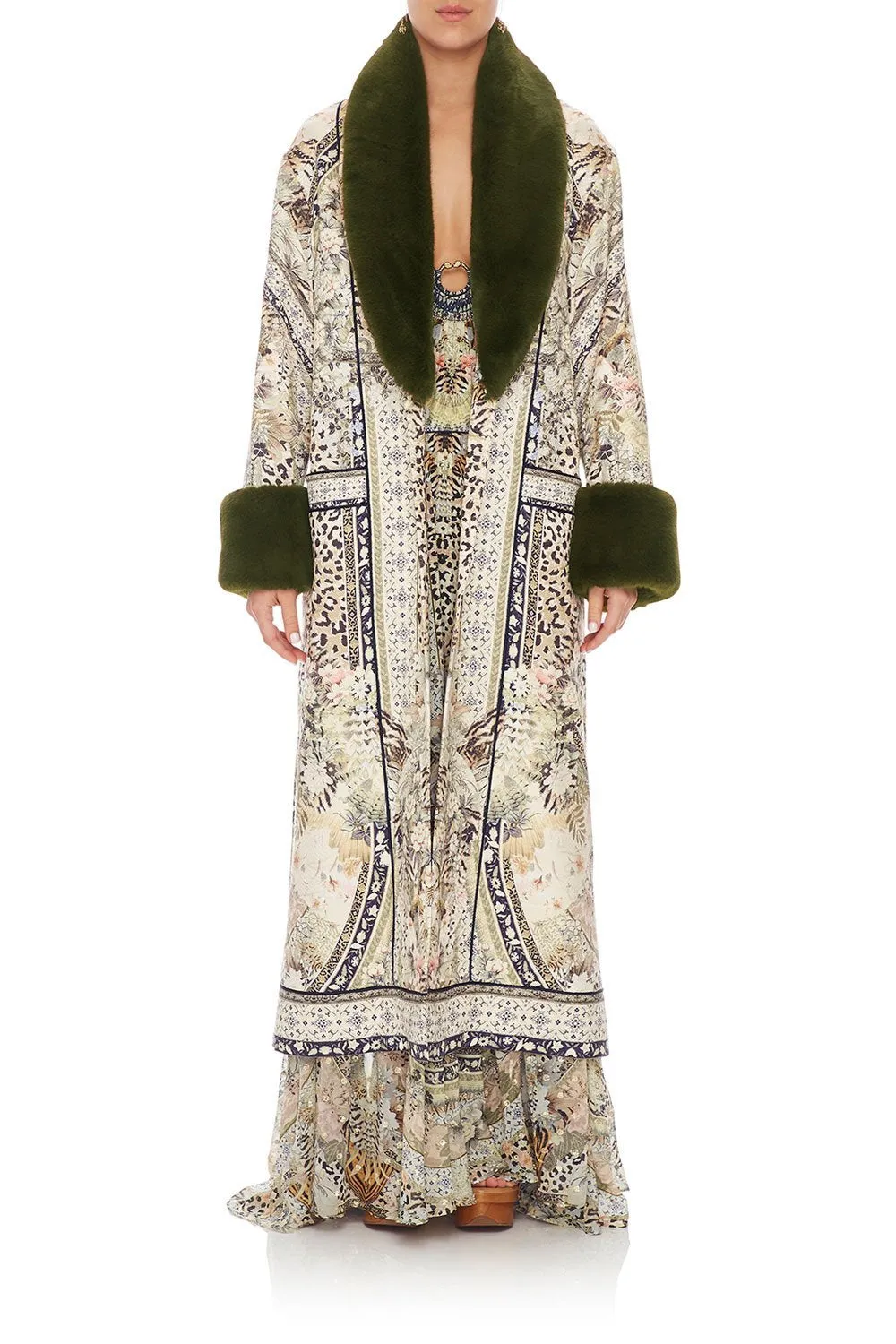 COAT WITH FUR CUFF AND COLLAR MOTO MAIKO