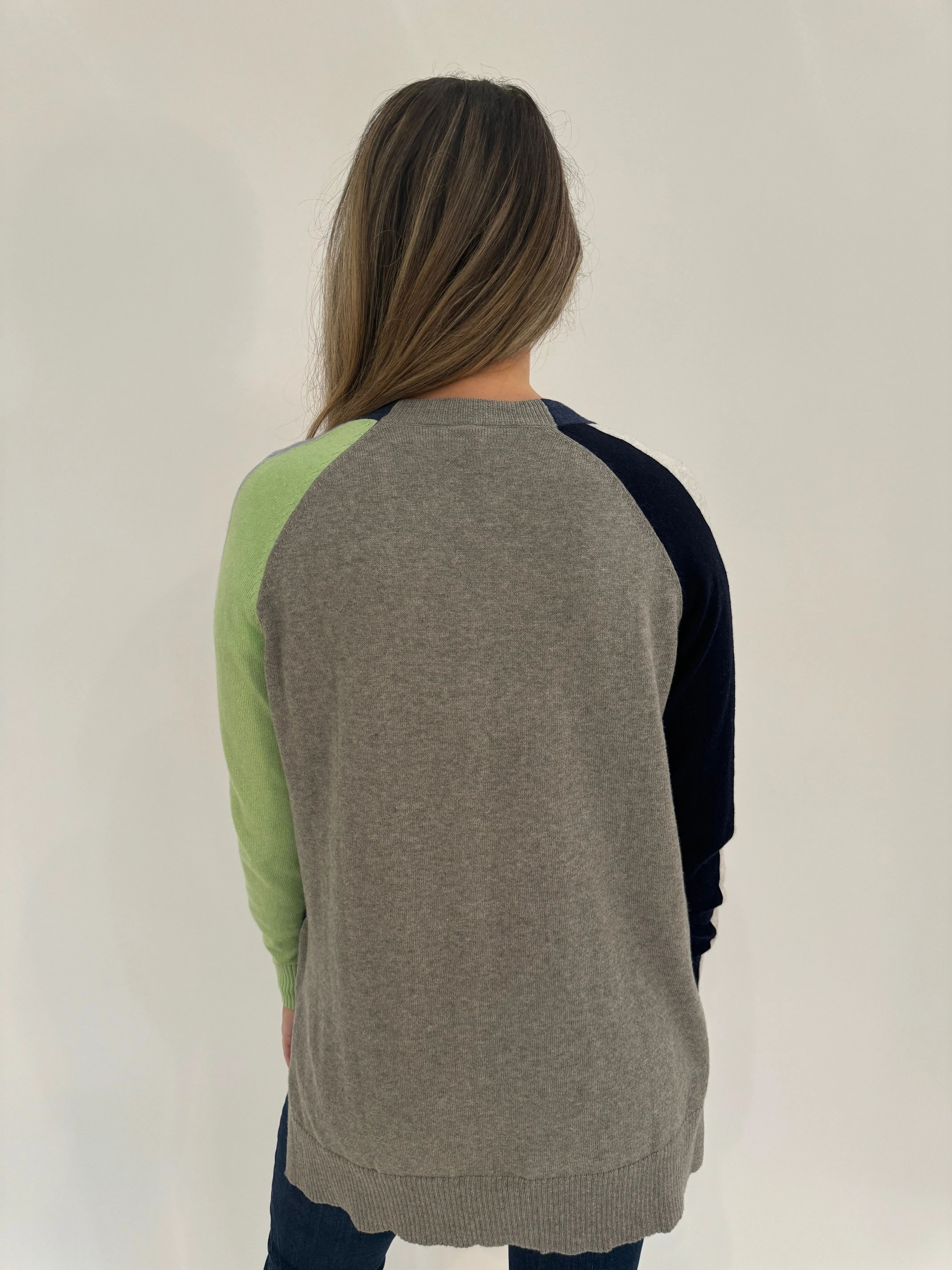 College Cardigan - Denim